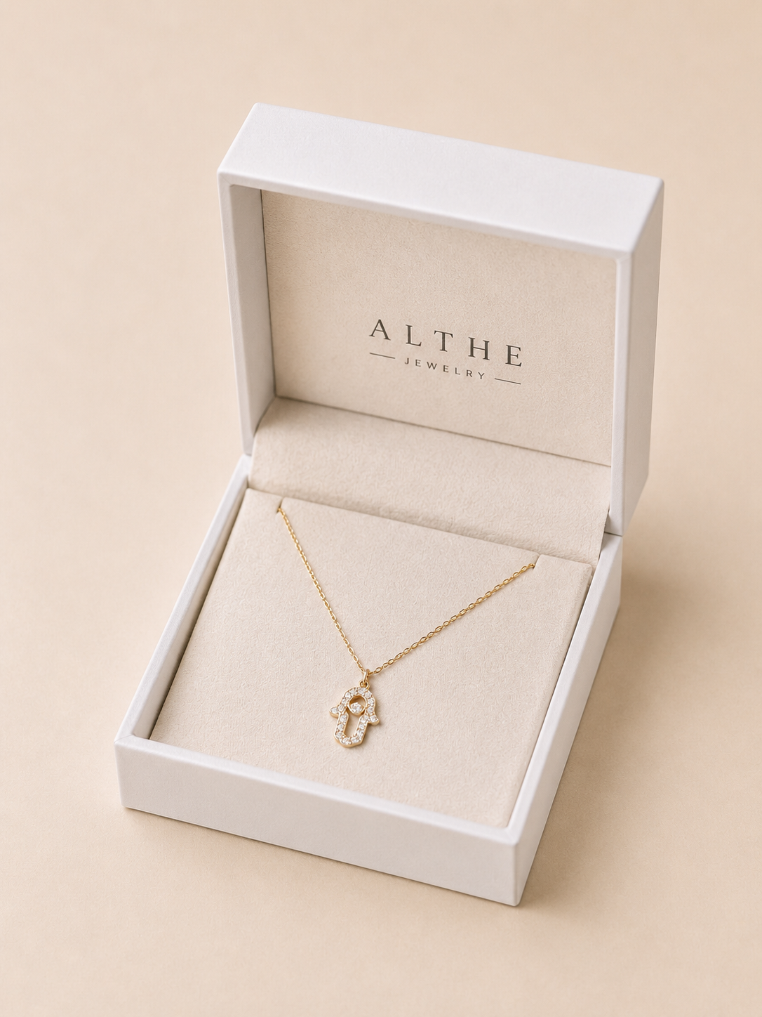 Fine Gold Fátima Hand Necklace