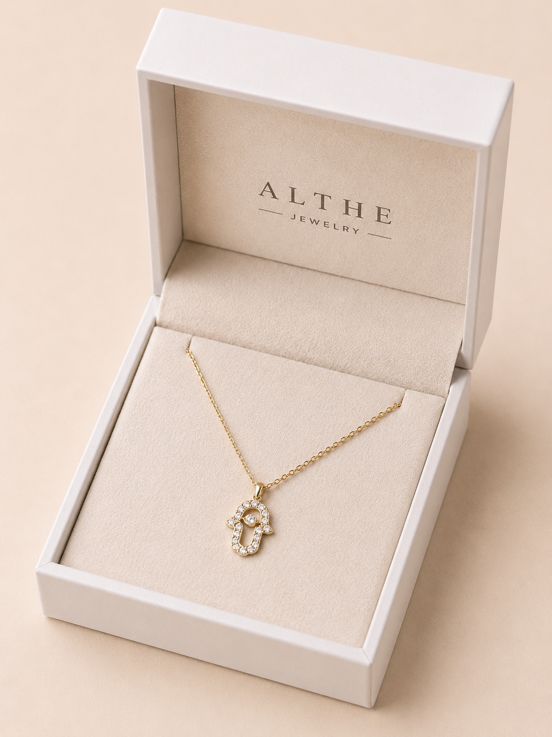 Fine Gold Fátima Hand Necklace