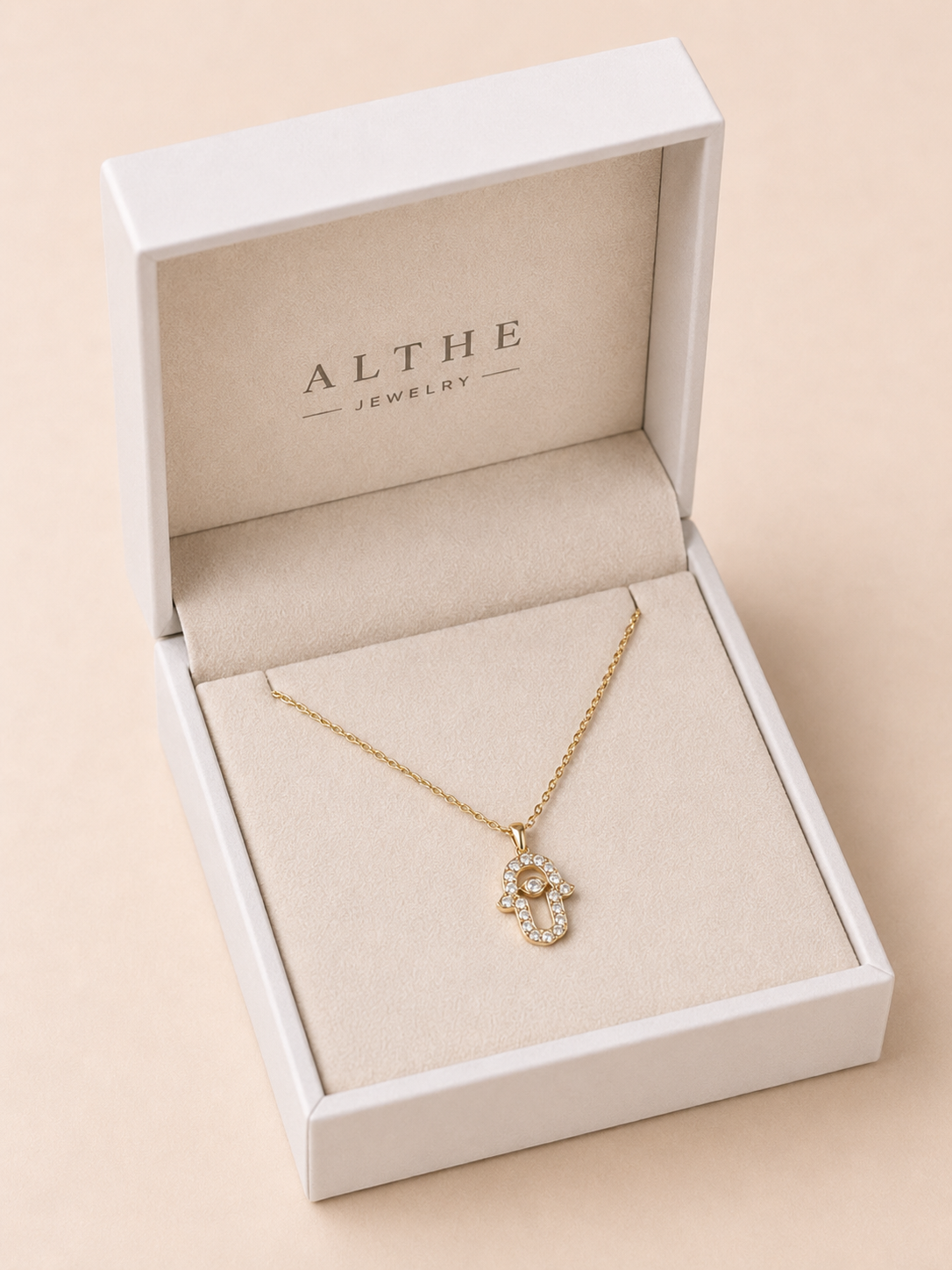 Fine Gold Fátima Hand Necklace