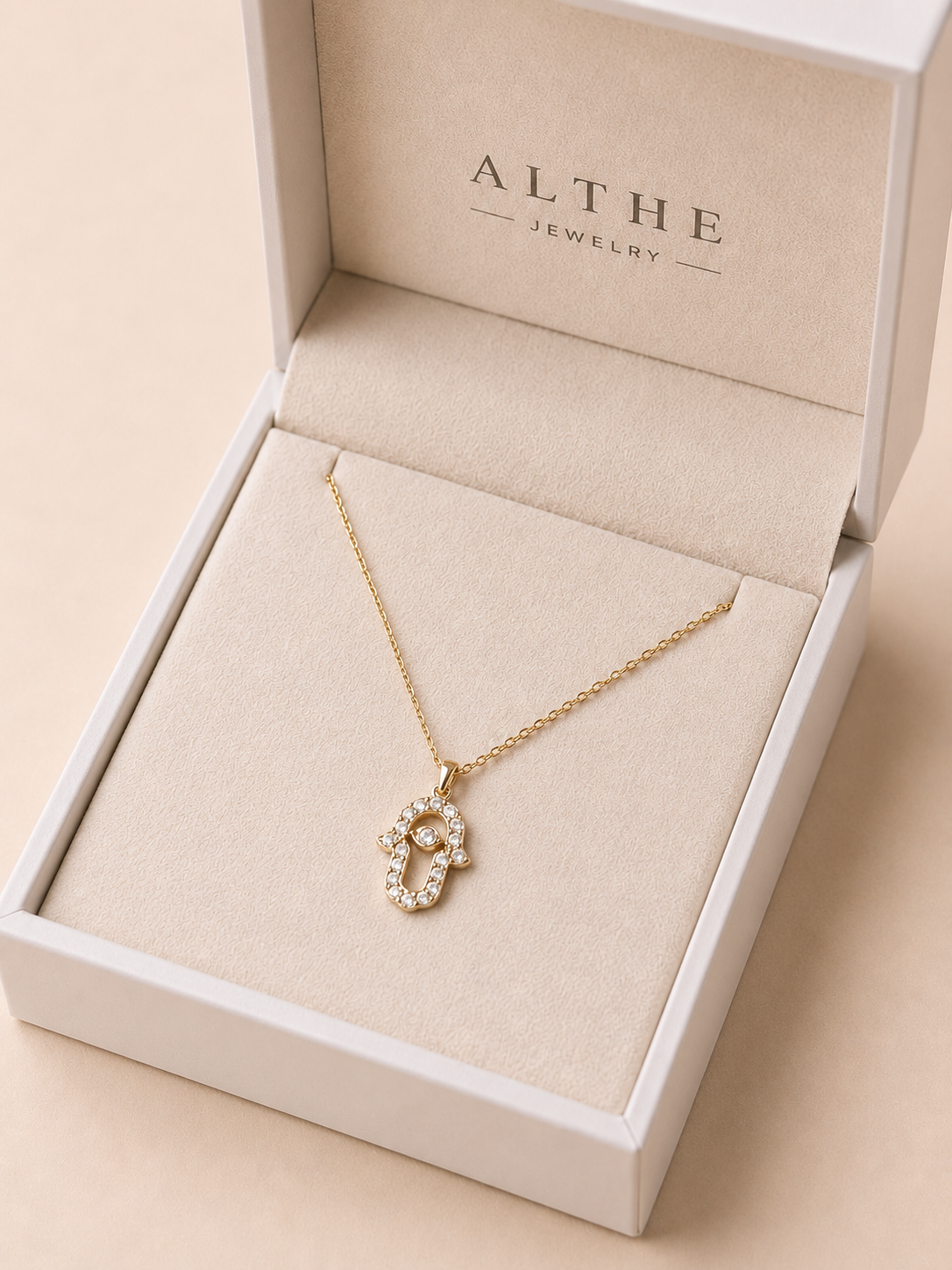 Fine Gold Fátima Hand Necklace