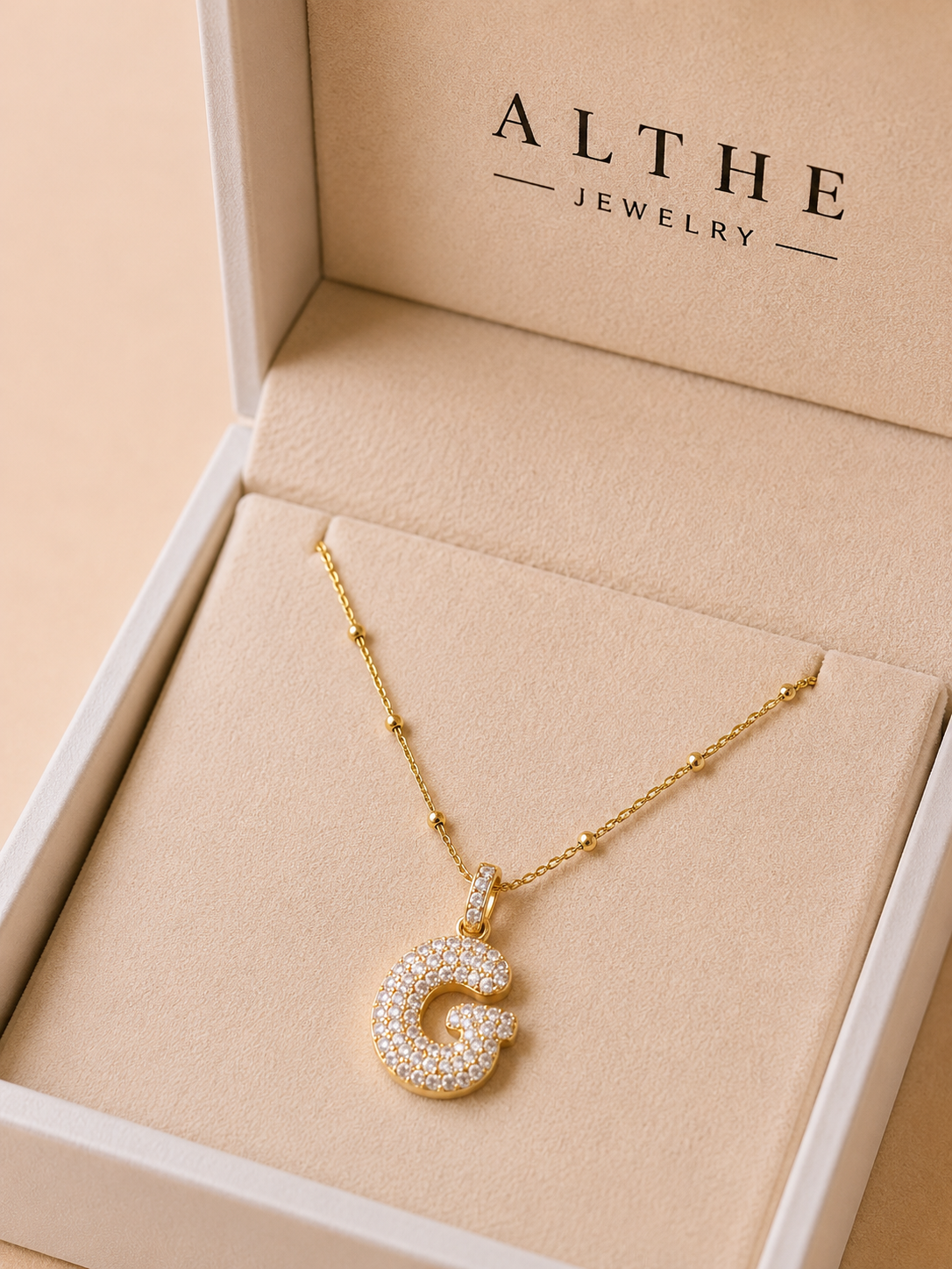 Bubble Initial Necklace