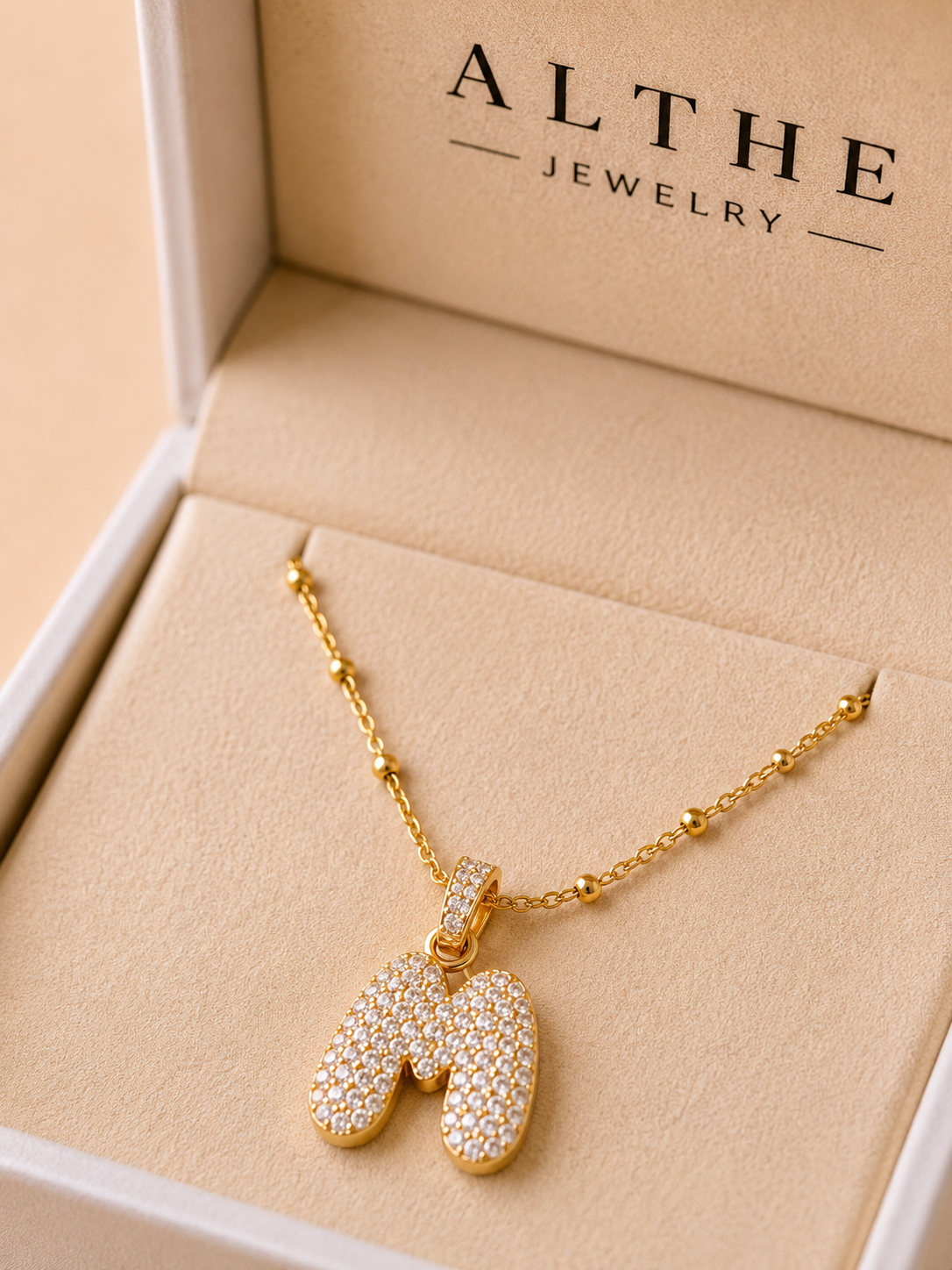 Bubble Initial Necklace