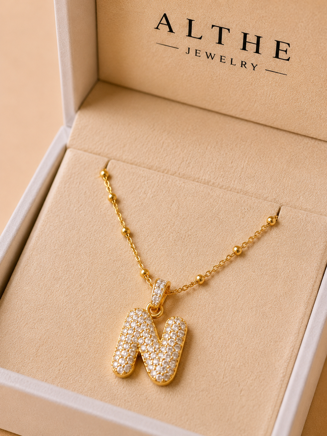 Bubble Initial Necklace