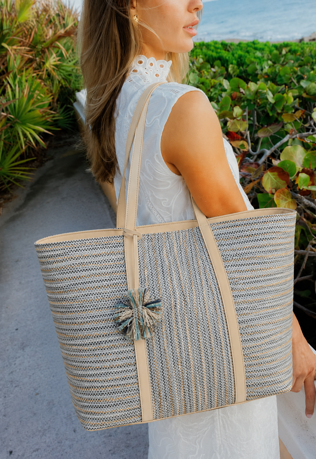 Elle Tote Bag - Blue