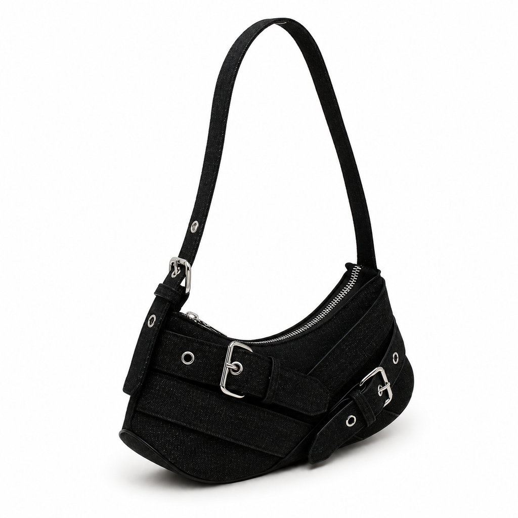 Grid Denim Bag
