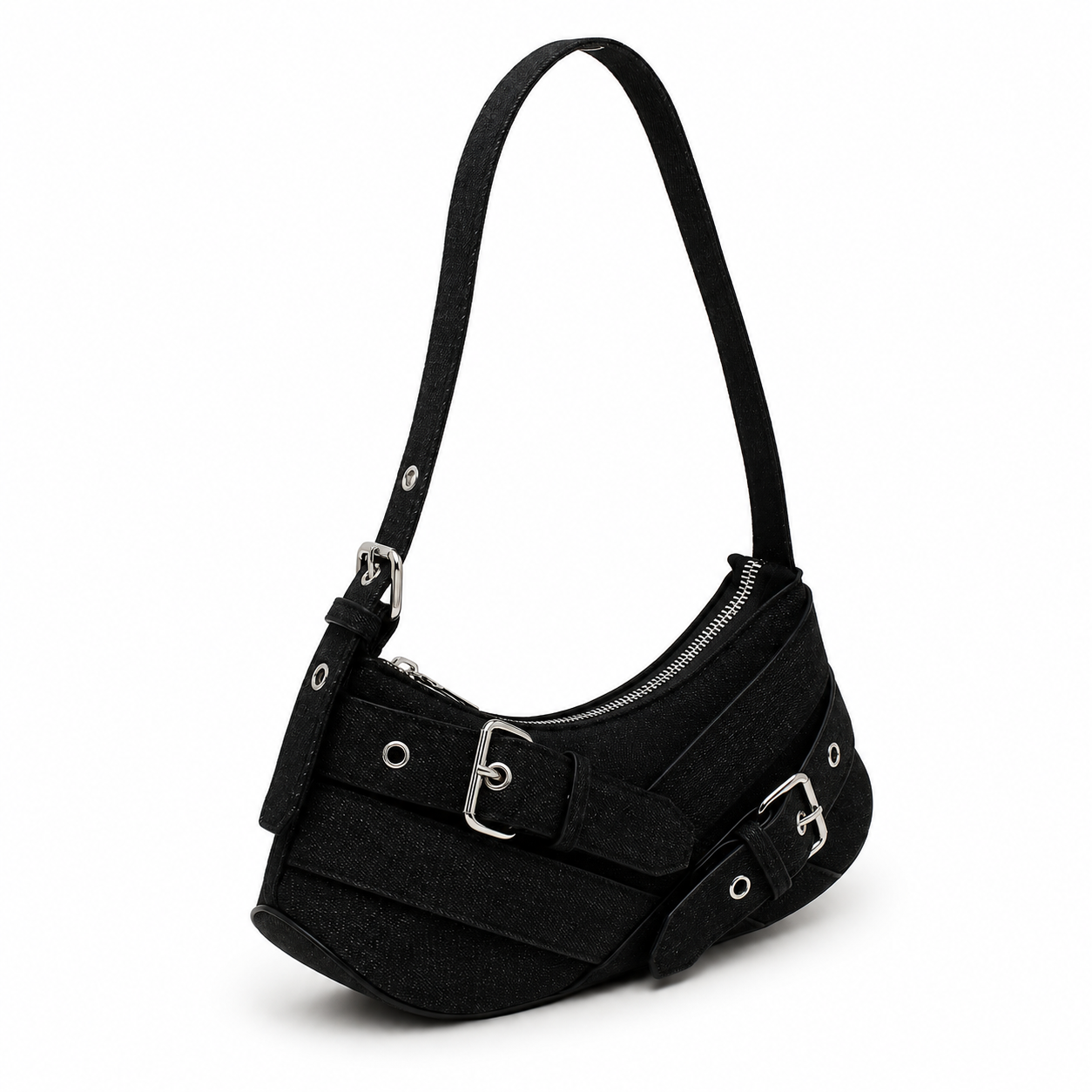 Grid Denim Bag